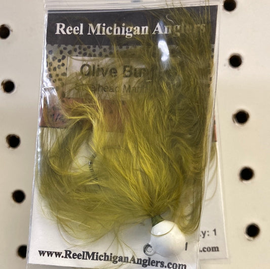 Individual Hair Jig Olive Burger  1/4oz