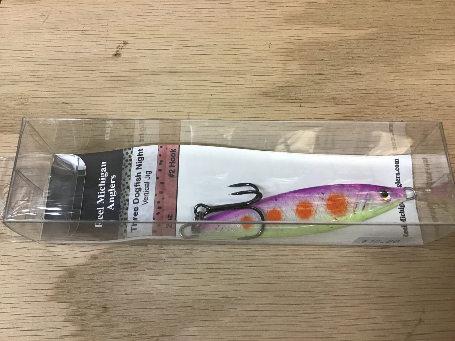 Vertical jig spoon 2 oz three dogfish night