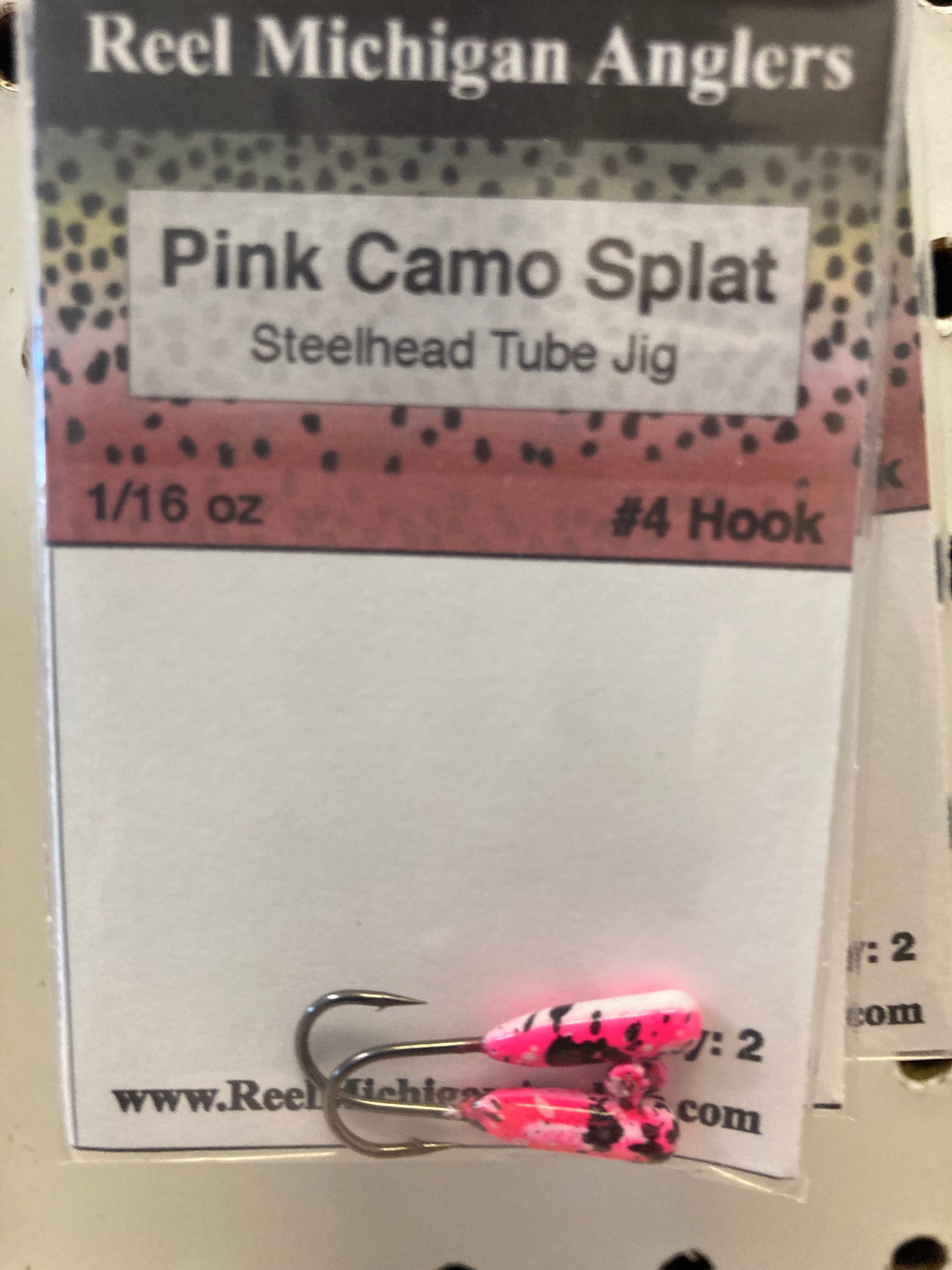 Pink Camo Splat 1/16 oz Tube Jig